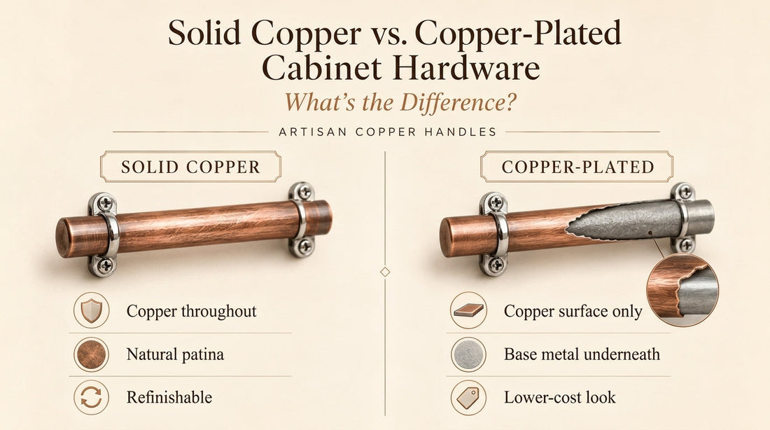 Solid Copper vs. Copper-Plated Cabinet Hardware: What’s the Difference?