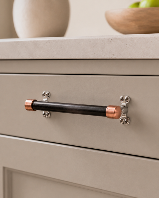 Burnished End Cap Cabinet Pull