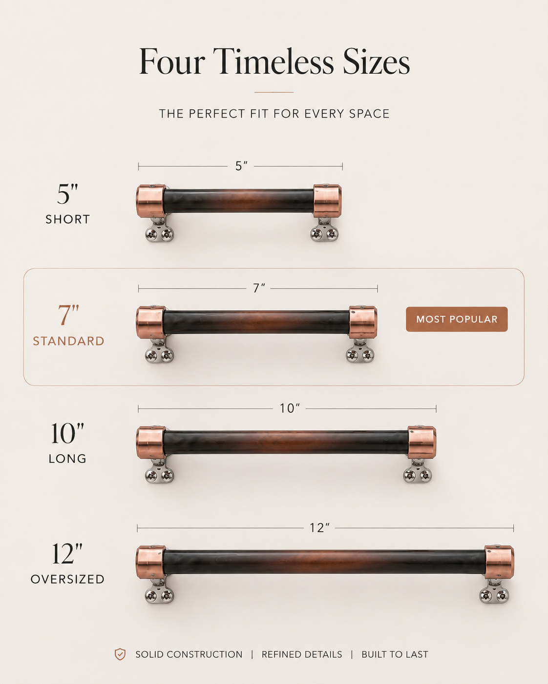 Burnished End Cap Cabinet Pull