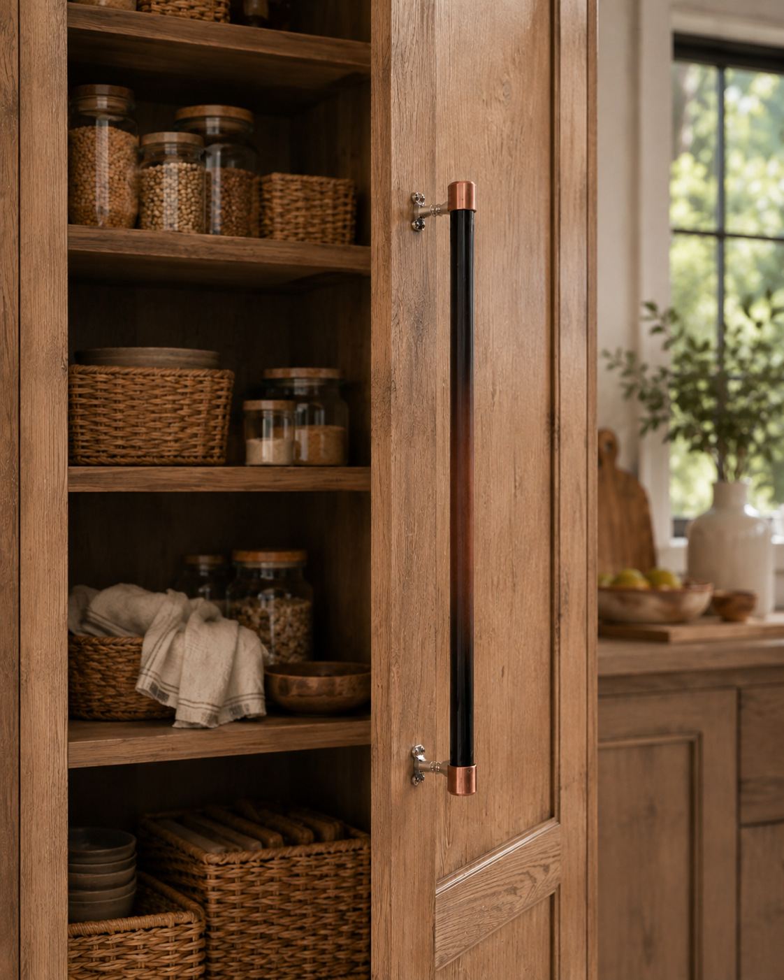 Burnished End Cap Cabinet Pull