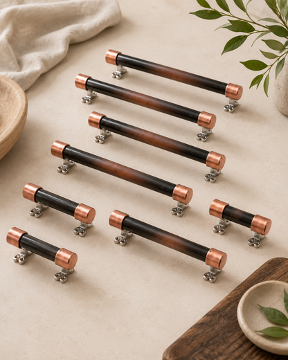 Burnished End Cap Cabinet Pull