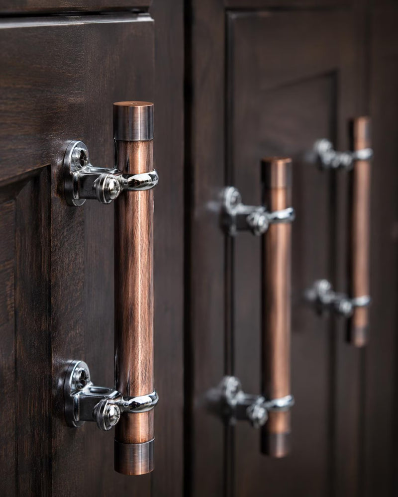 Textured Antique solid copper cabinet pull by Artisan Copper Handles