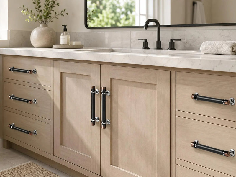 Forge Black solid copper cabinet pull by Artisan Copper Handles